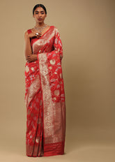 Elegant Pink Art Silk Banarasi Saree