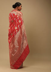 Elegant Pink Art Silk Banarasi Saree