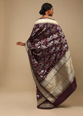 Elegant Purple Art Silk Banarasi Saree
