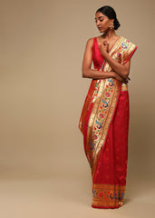 Elegant Pink Art Silk Banarasi Saree