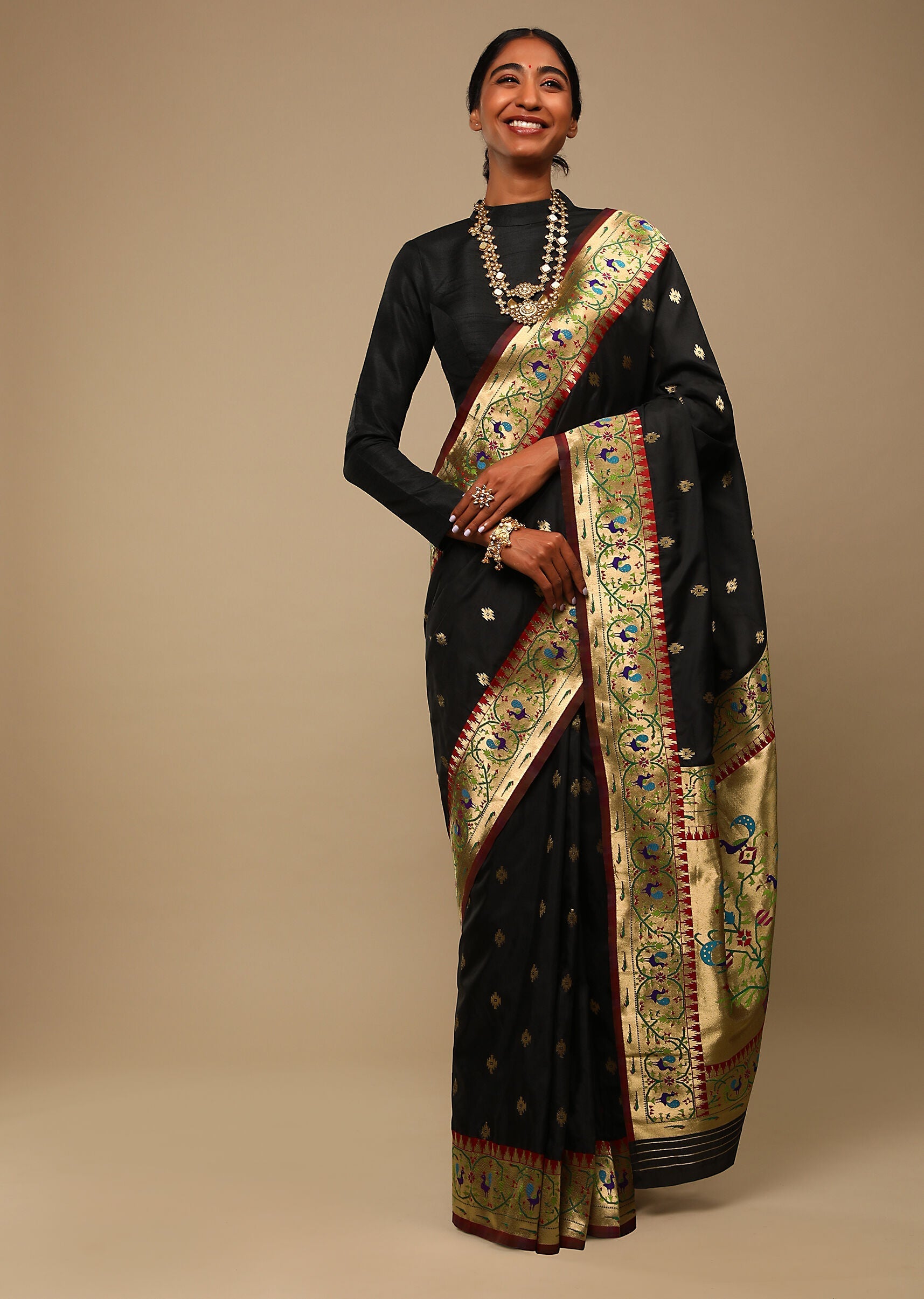 Elegant Black Art Silk Banarasi Saree
