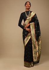 Elegant Black Art Silk Banarasi Saree