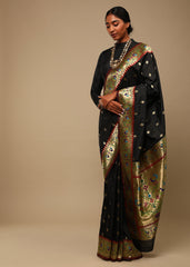 Elegant Black Art Silk Banarasi Saree