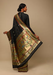 Elegant Black Art Silk Banarasi Saree