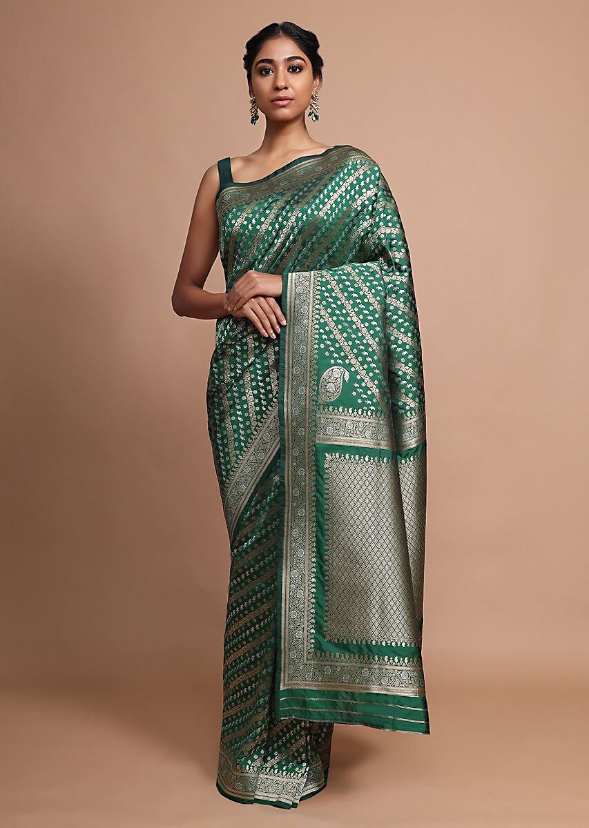 Teal Art Silk Banarasi Saree