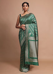 Teal Art Silk Banarasi Saree