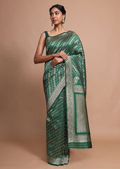 Teal Art Silk Banarasi Saree