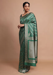 Teal Art Silk Banarasi Saree
