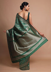 Teal Art Silk Banarasi Saree