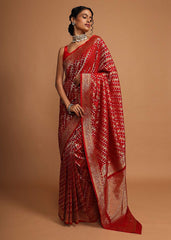 Elegant Red Art Silk Banarasi Saree
