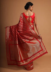 Elegant Red Art Silk Banarasi Saree