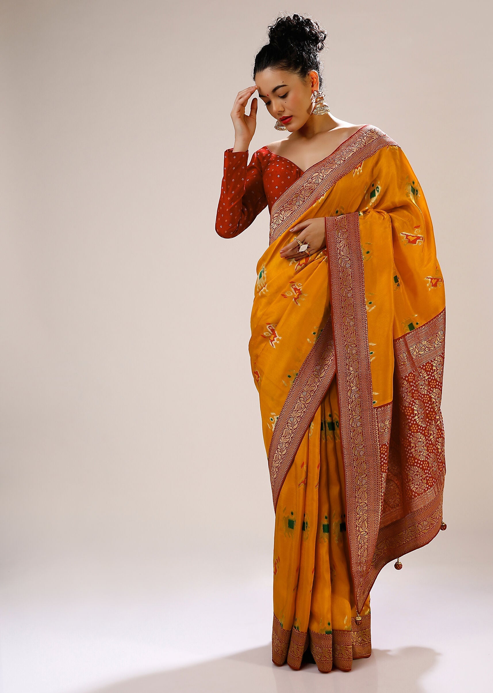 Elegant Mustard Art Silk Banarasi Saree