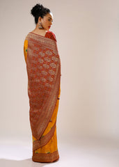 Elegant Mustard Art Silk Banarasi Saree