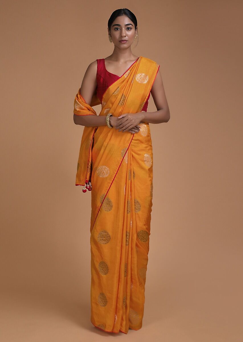 Elegant Mustard Art Silk Banarasi Saree