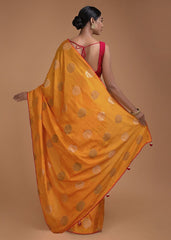 Elegant Mustard Art Silk Banarasi Saree