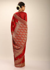 Elegant Red Art Silk Banarasi Saree