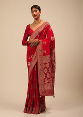 Elegant Red Art Silk Banarasi Saree