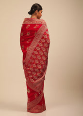 Elegant Red Art Silk Banarasi Saree