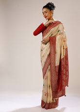 Elegant White Art Silk Banarasi Saree