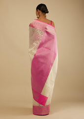 Elegant White Art Silk Banarasi Saree