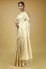 Elegant White Art Silk Banarasi Saree