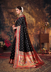 Elegant Black Art Silk Banarasi Saree