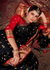 Elegant Black Art Silk Banarasi Saree