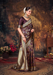Elegant Purple Art Silk Banarasi Saree