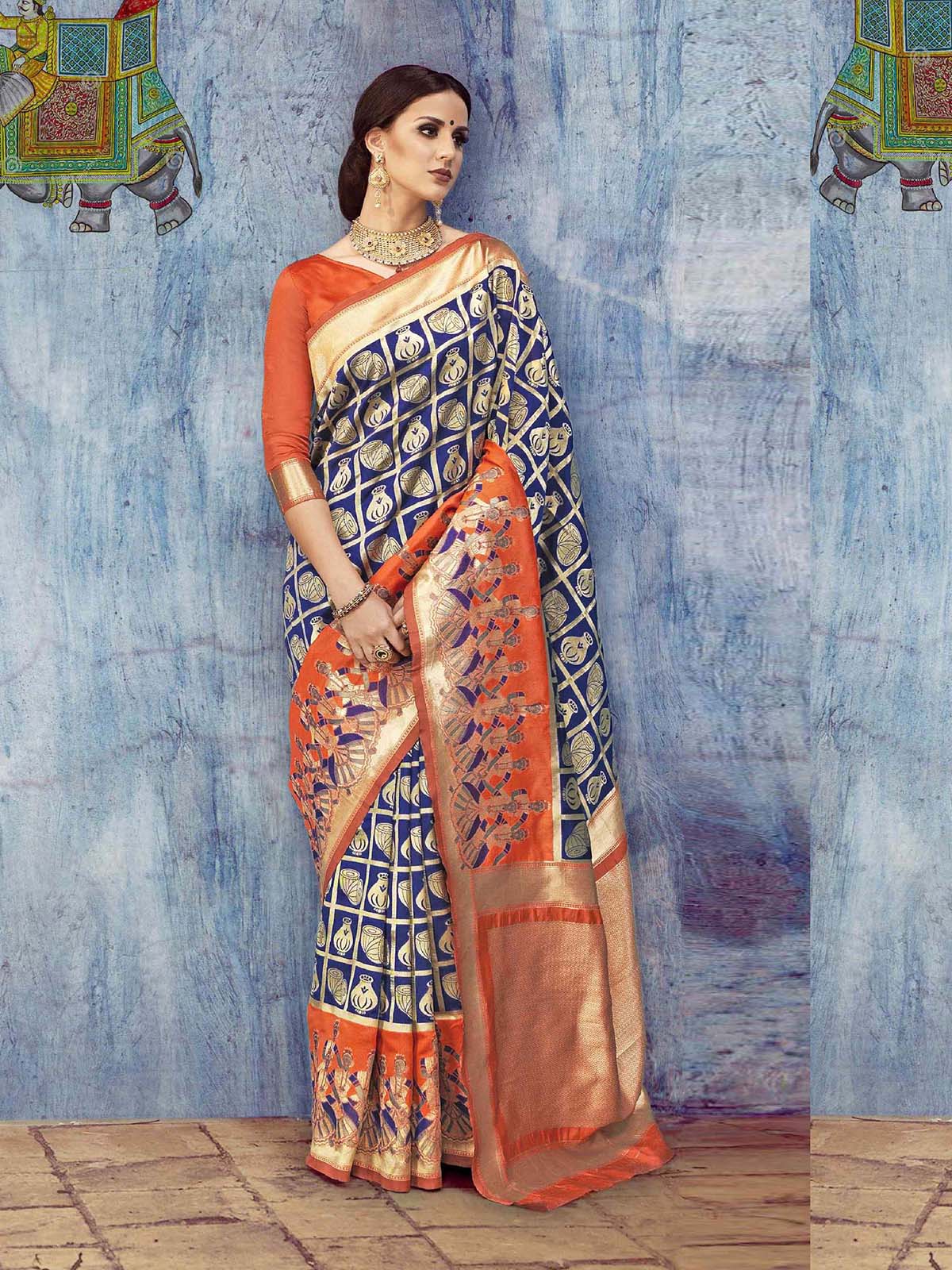 Elegant Red Cotton-Silk Woven Saree