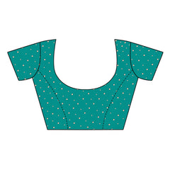 Elegant Pink Cotton-Silk Foil Printed Saree