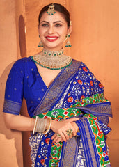 Elegant White Cotton-Silk Foil Printed Saree