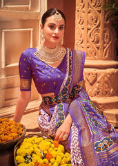 Elegant White Cotton-Silk Foil Printed Saree