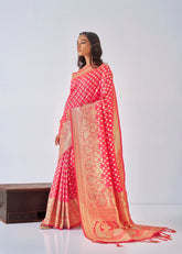 Elegant Pink Art Silk Saree