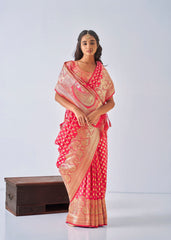 Elegant Pink Art Silk Saree