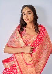 Elegant Pink Art Silk Saree