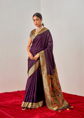 Elegant Purple Art Silk Saree