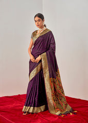 Elegant Purple Art Silk Saree