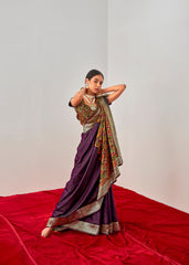 Elegant Purple Art Silk Saree