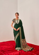 Elegant Green Art Silk Woven Saree