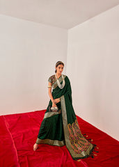 Elegant Green Art Silk Woven Saree