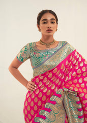 Elegant Pink Art Silk Saree