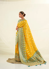 Vibrant Yellow Art Silk Woven Saree