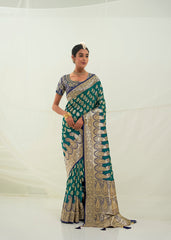Teal Art Silk Saree