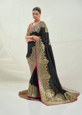 Elegant Black Art Silk Saree