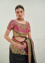 Elegant Black Art Silk Saree