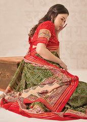 Green Cotton Silk Foil Print Saree-3315