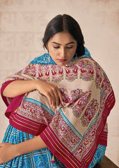 Elegant Sea Blue Cotton-Silk Saree with Foil Print