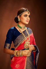 Elegant Red Art Silk Banarasi Saree