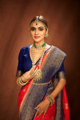 Elegant Red Art Silk Banarasi Saree