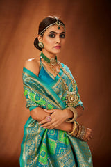 Elegant Green Art Silk Banarasi Saree